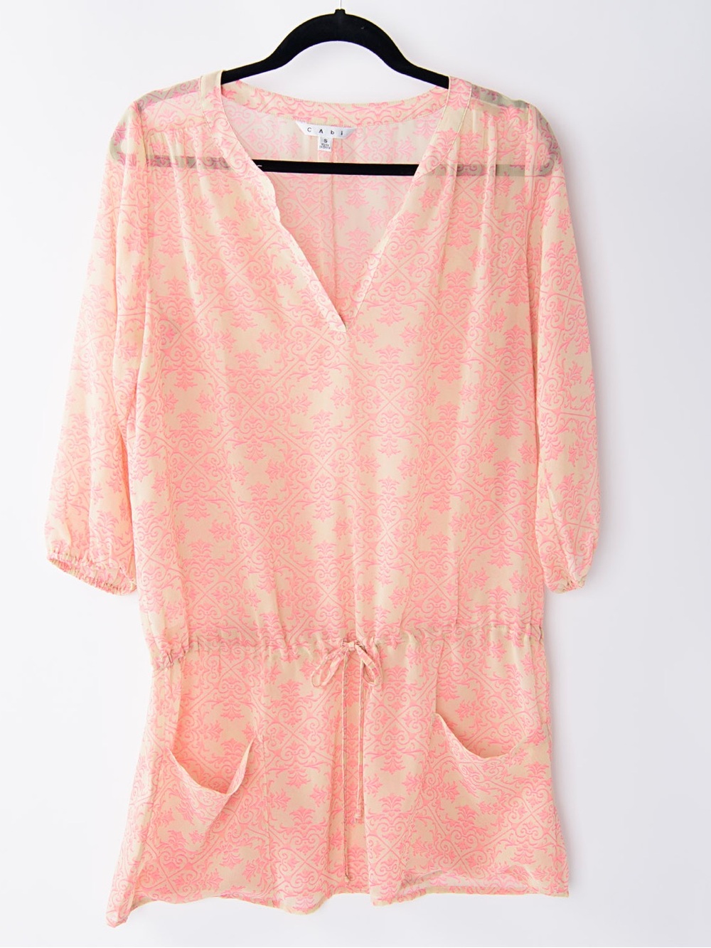 CAbi Sheer Pink Beach Cover Up Tunic Swim Coverup Size Small